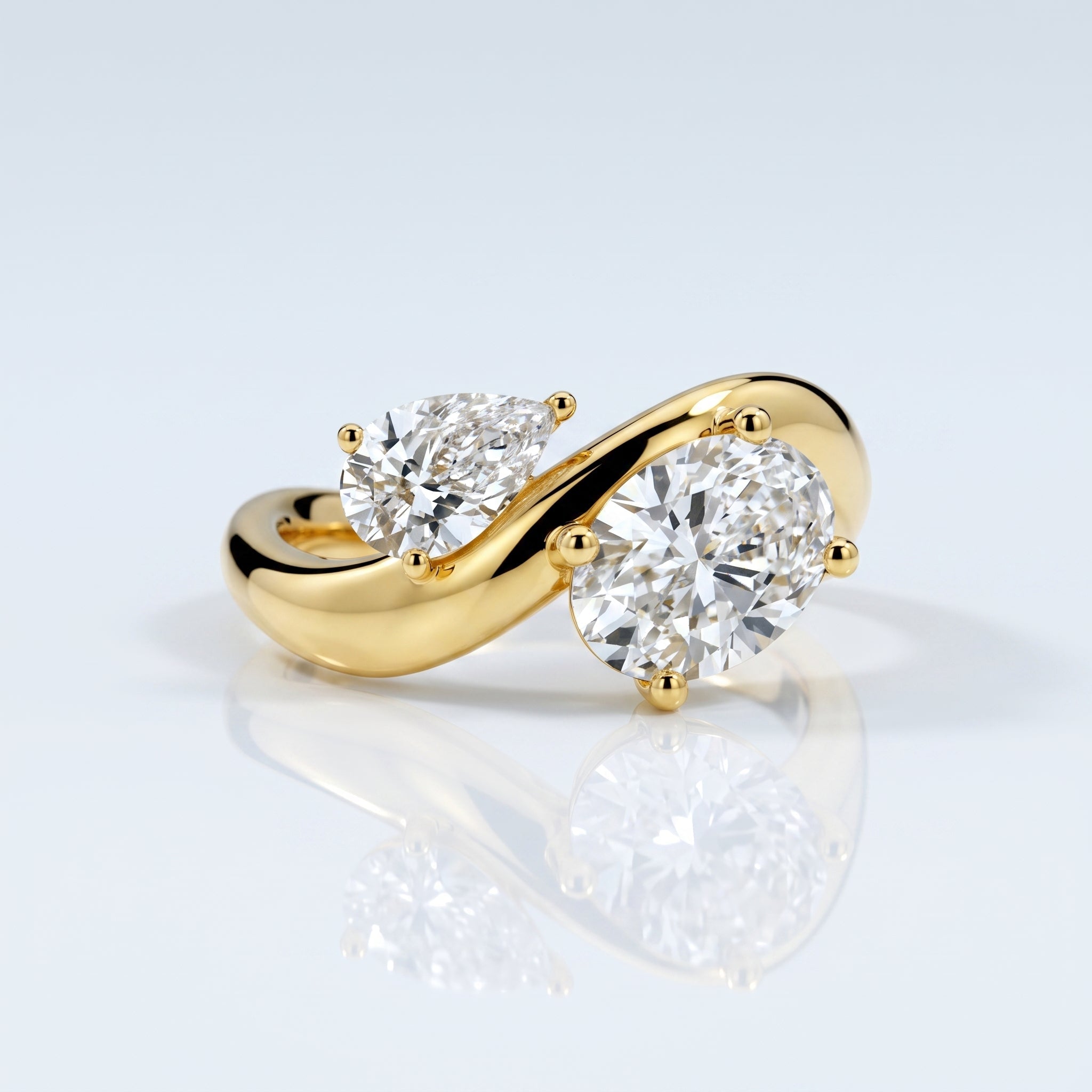 Marquise Swirl Solitaire Engagement Ring – 1 CT Lab Grown Diamond
